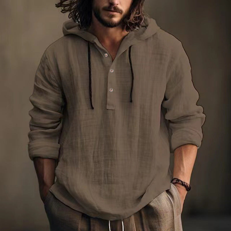 Men's casual linen hoodie from Lune London