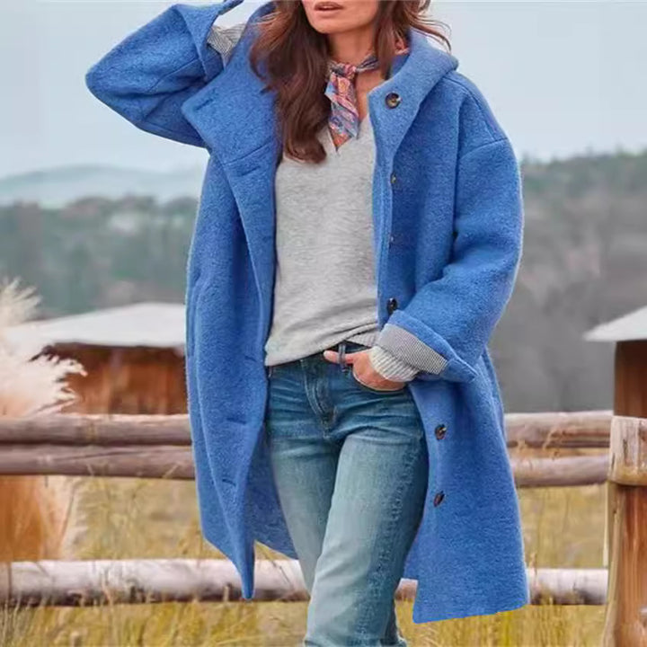 Oversized wool coat for women with a casual chic look and style