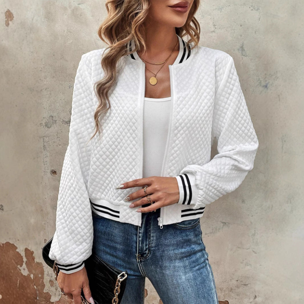 Quilted leisure jacket for women with contrasting cuffs Lune London