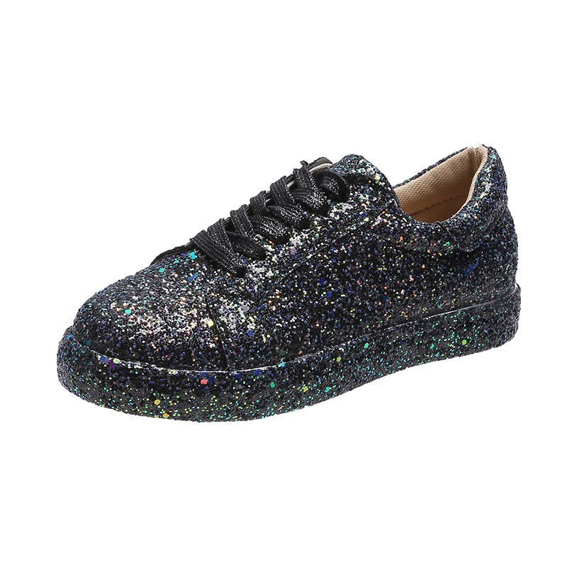 Ladies Casual Glitter Sneakers with Breathable Sole and Slip-Resistant Design Lune London