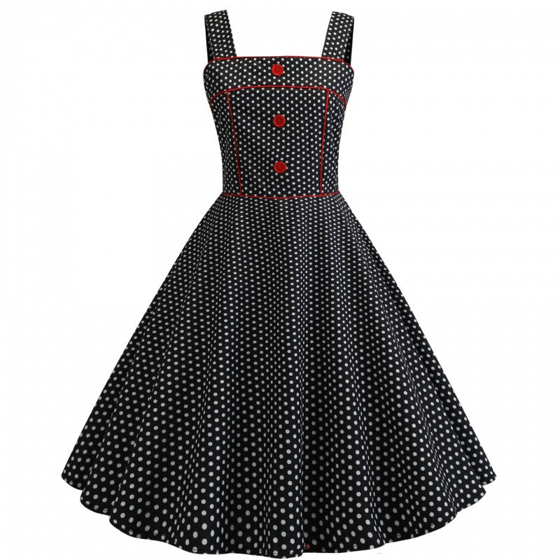 Robe Swing à Pois Vintage pour Femmes Chic & Stil