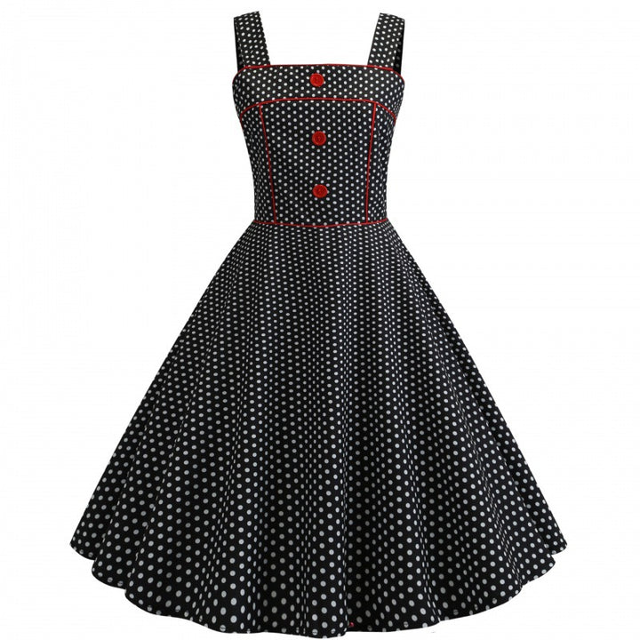Robe Swing à Pois Vintage pour Femmes Chic & Stil
