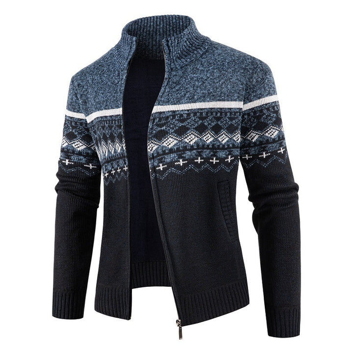 Elegant knitted jacket for men with high collar Lune London