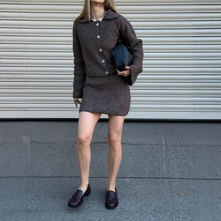 Women’s knit jacket with modern button details Lune London