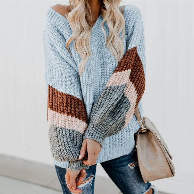 Pull en tricot pour femmes avec un design moderne à blocs de couleurs et une coupe ample Lune London