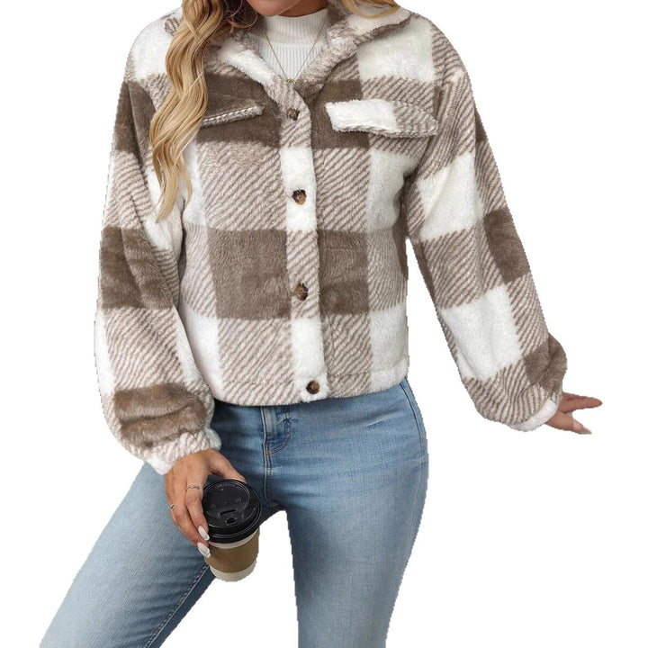 Lune London Tartan Pattern Plush Jacket for Ladies
