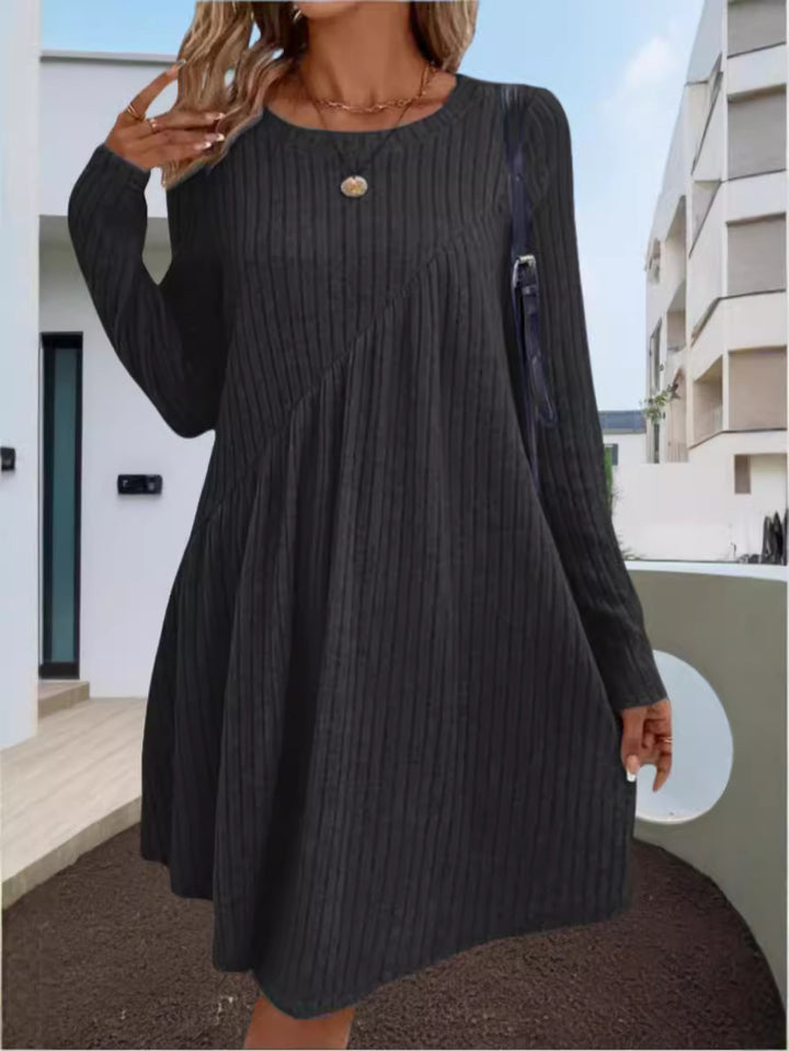 Casual rib dress for women with asymmetrical design Lune London