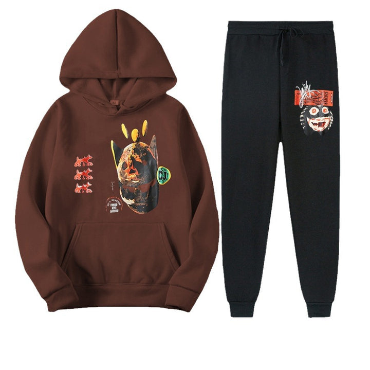 Urban hoodie and jogging set for women with artistic print Lune London