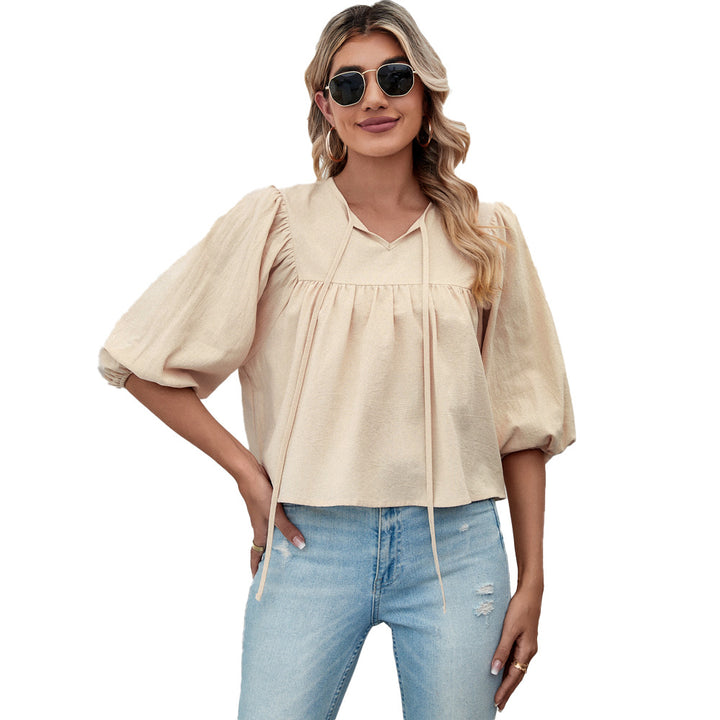 Blouse femme à manches larges et nœud ludique Chic & Stil