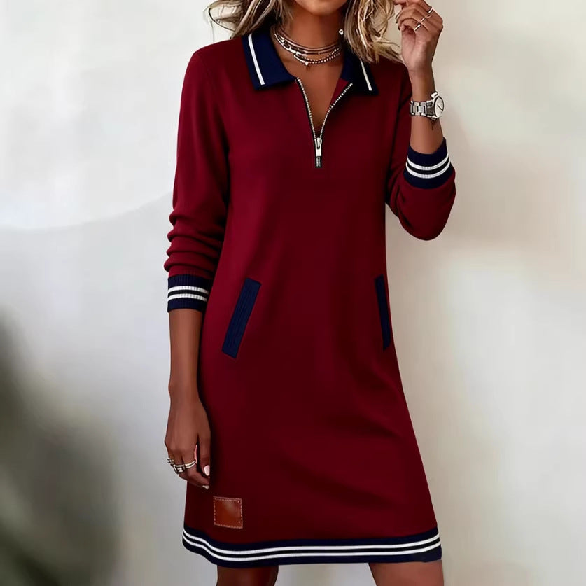 Robe de loisirs pour femmes avec col sportif et fermeture éclair Chic & Stil