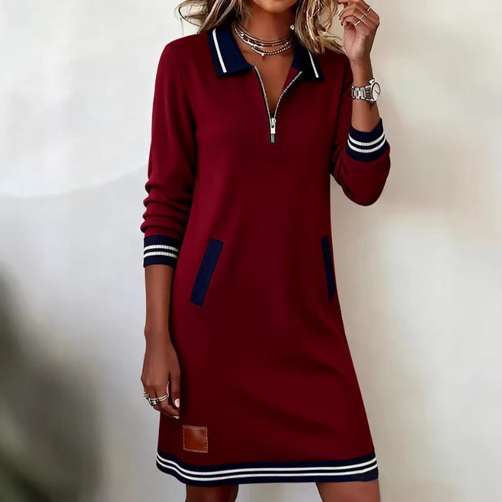 Robe de loisirs pour femmes avec col sportif et fermeture éclair Chic & Stil