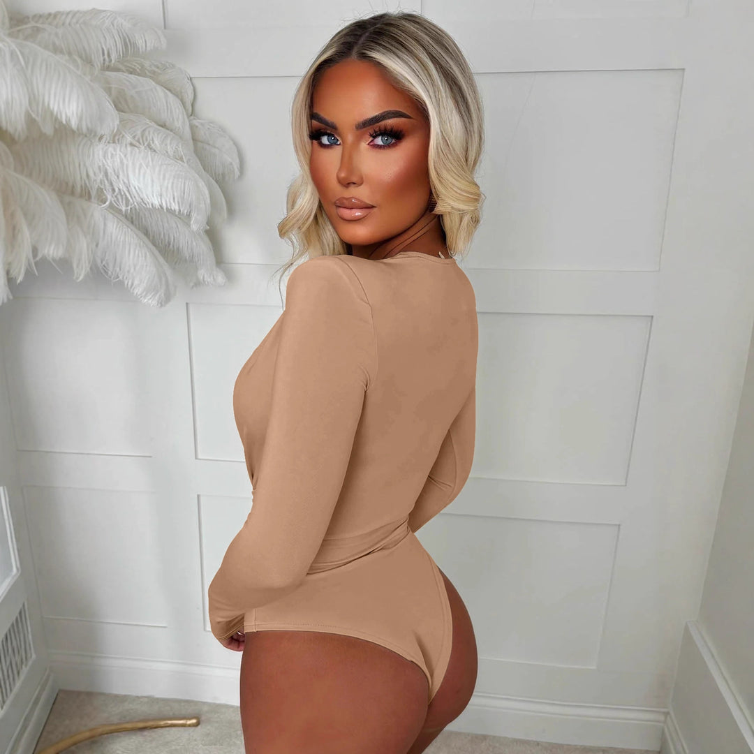 Women's body with deep V-neck and narrow belt Lune London