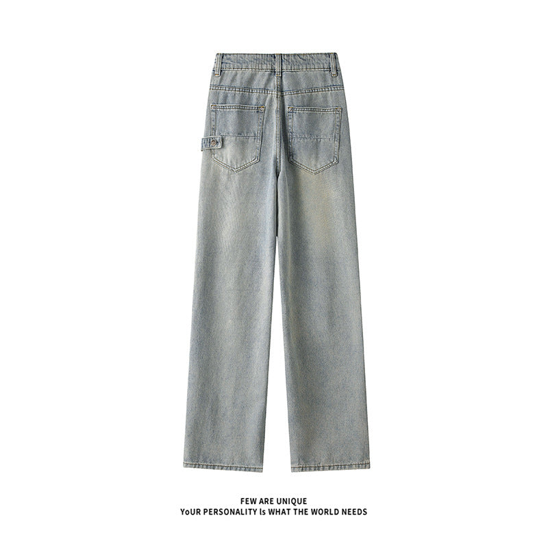 High-waisted loose fit men's jeans with practical pockets Lune London
