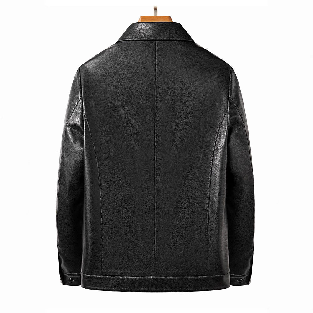 Faux leather jacket for men, modern and stylish, with practical zip pockets Lune London