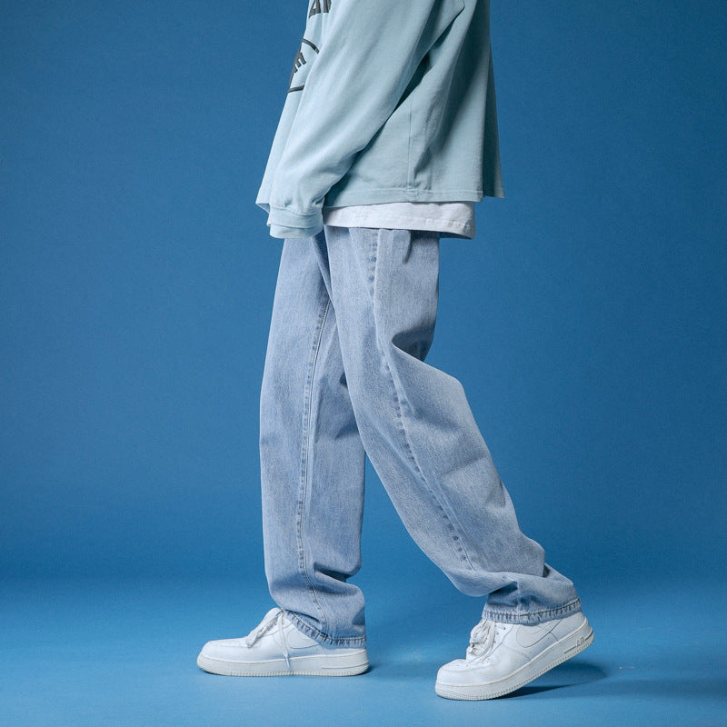 Men's loose vintage-style denim jeans with high waist Lune London
