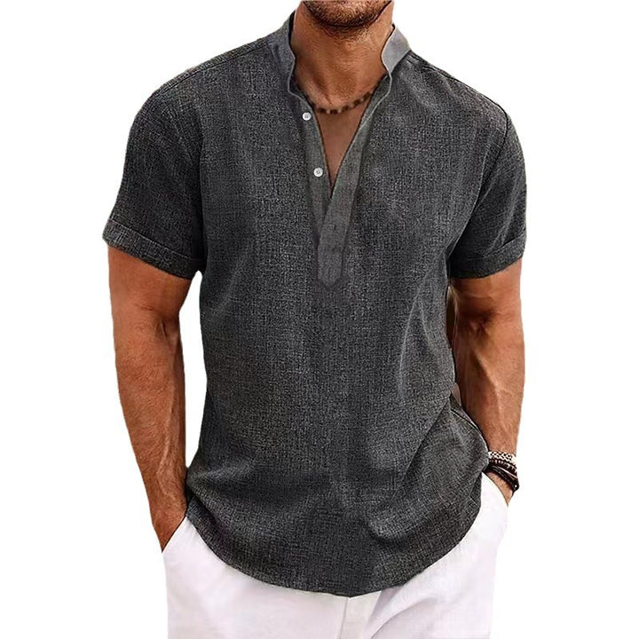 Men's Leisure Short Sleeve Henley T-Shirt Lune London