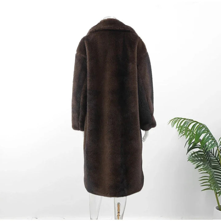 Women Elegant Faux Fur Coat with Soft Lining Lune London