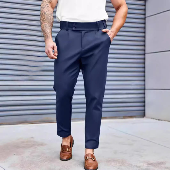 Elegant chino pants for men with elastic waistband and classic fit Lune London