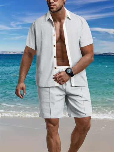 Men's casual short-sleeve shirt and structured design shorts Lune London
