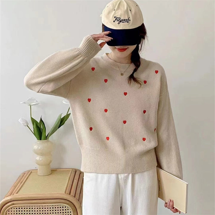 Pull femme avec motif cœur et coupe décontractée Chic & Stil