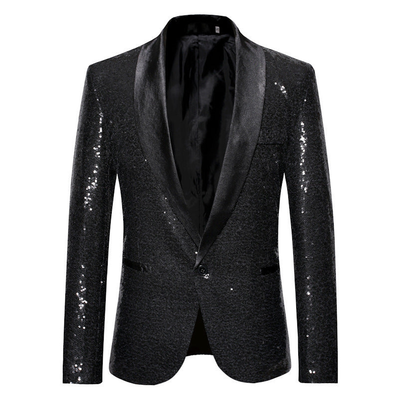 Ladies Bl sparkling blazer with black lapels Lune London