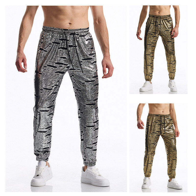 Sporty men's jogger pants with a shiny finish Lune London