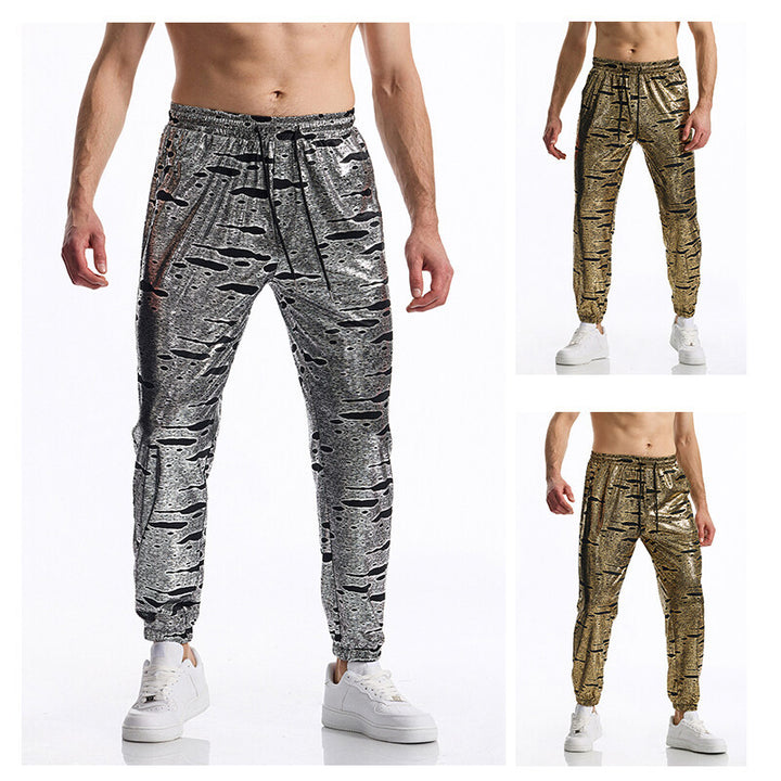 Sporty men's jogger pants with a shiny finish Lune London