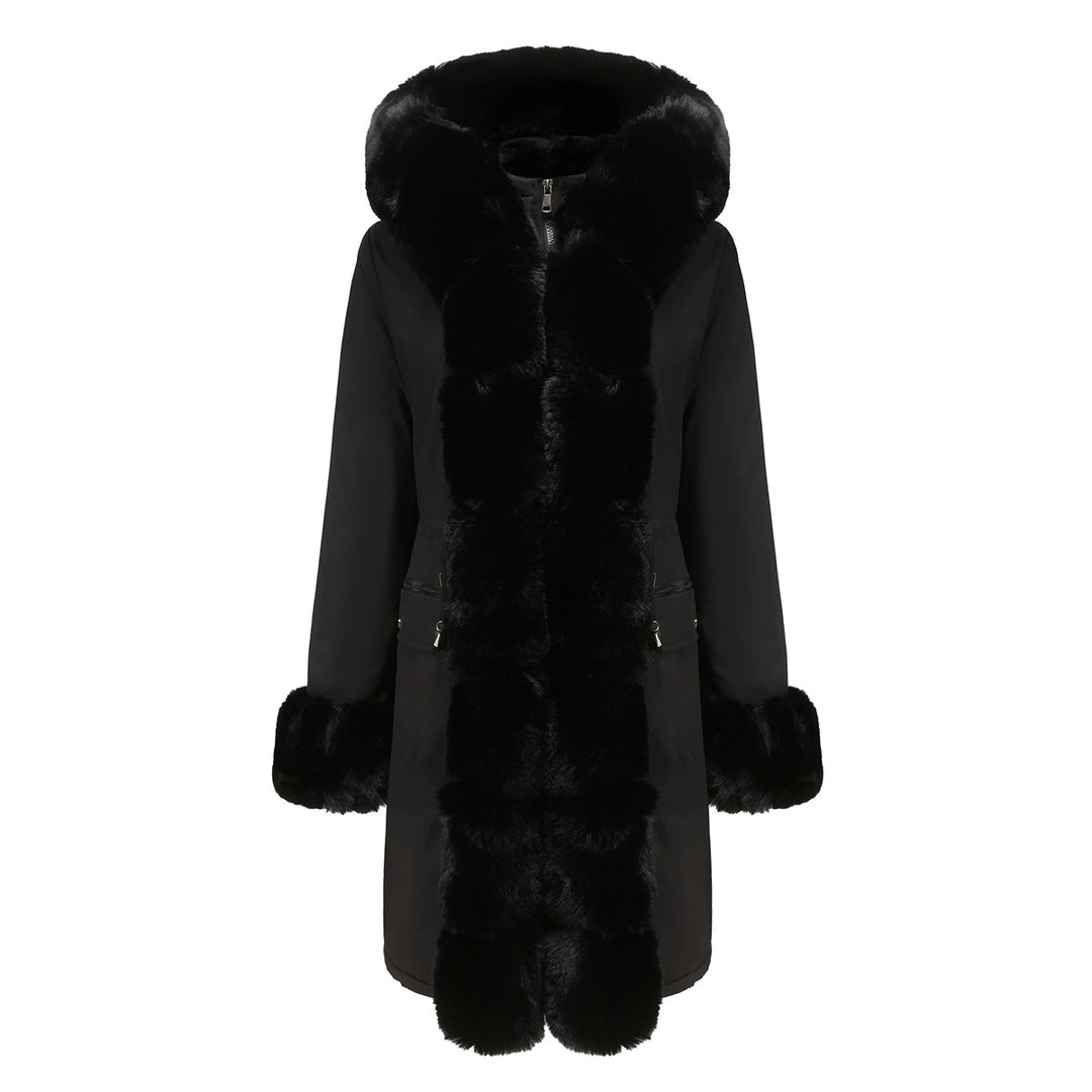 Elegant women's park jacket with luxurious faux fur trim Lune London