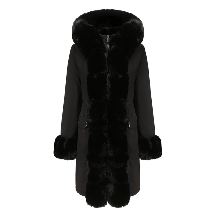 Elegant women's park jacket with luxurious faux fur trim Lune London