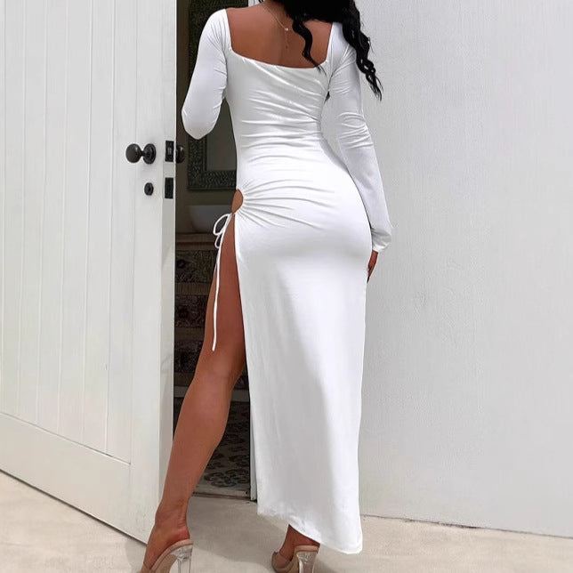 Elegant Dresses Women With Deep V-Neck and Chic Side Slit and Style
