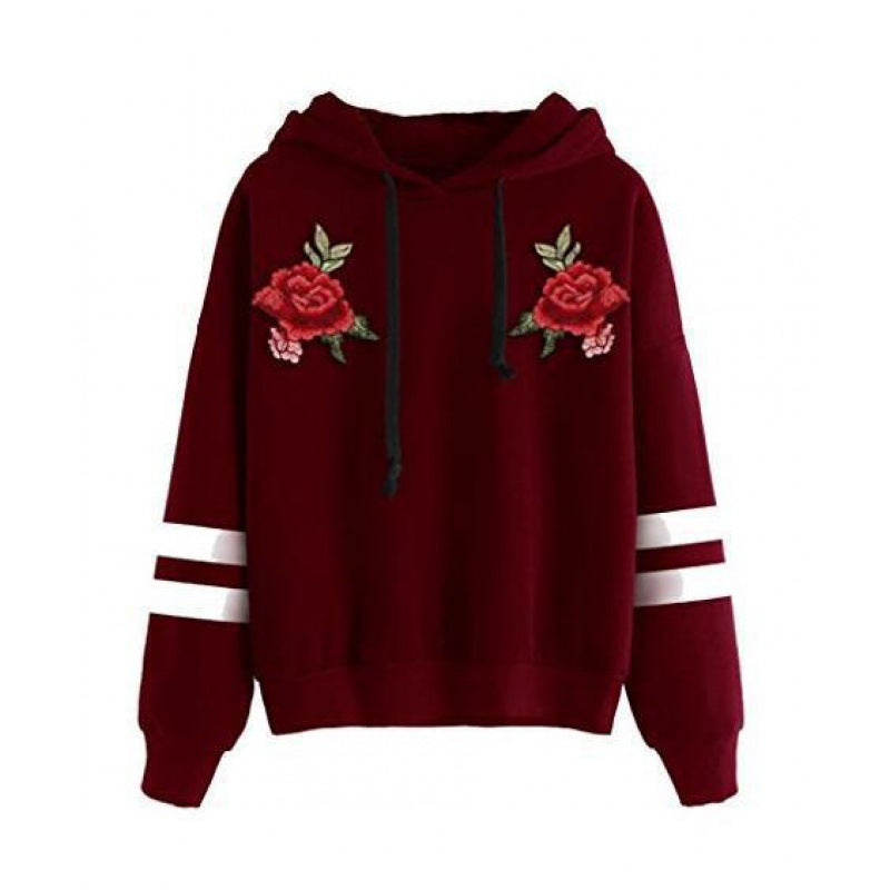 Sweat-shirt pour femmes avec broderie rose de haute qualité Chic & Stil