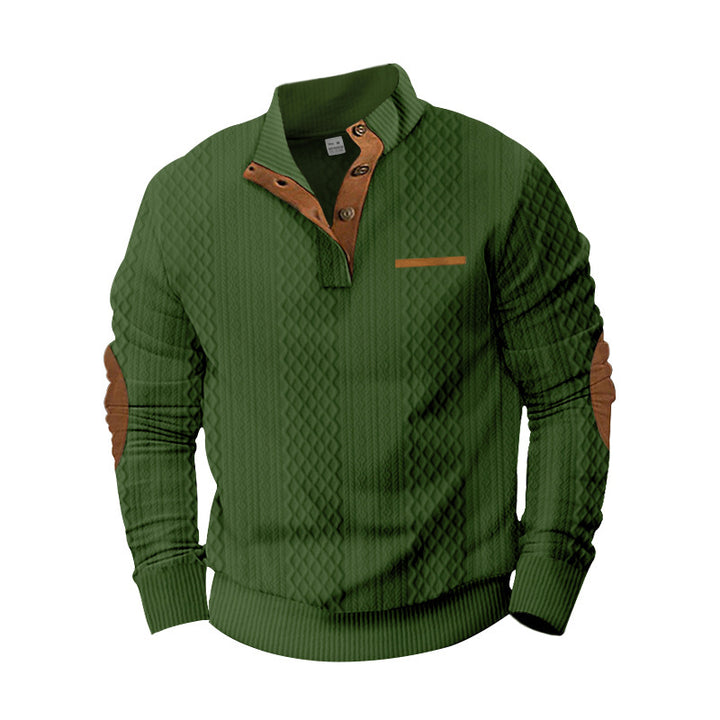 Knitted sweater for men with textured design and contrasting details Lune London