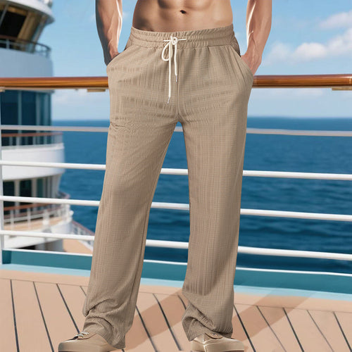 Women's Casual Leisure Pants with Elastic Waistband and Practical Side Pockets Lune London