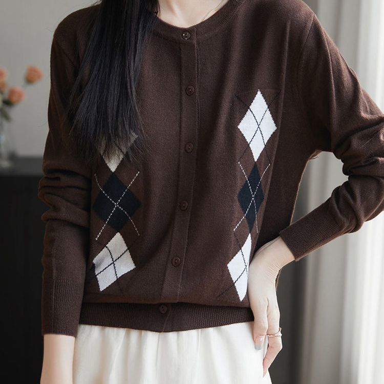 Cardigan pour femme avec motif en losange Chic & Stil