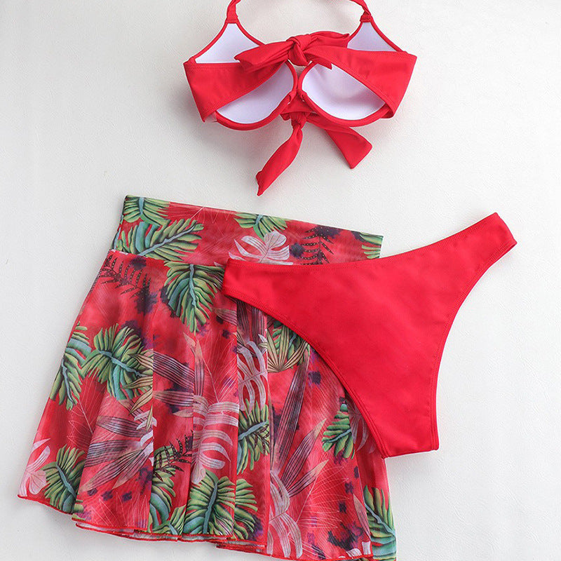 Bikini for women in lightweight floral fabric with skirt Lune London