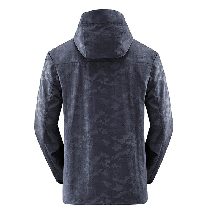Waterproof camouflage jacket for men with adjustable hood Lune London