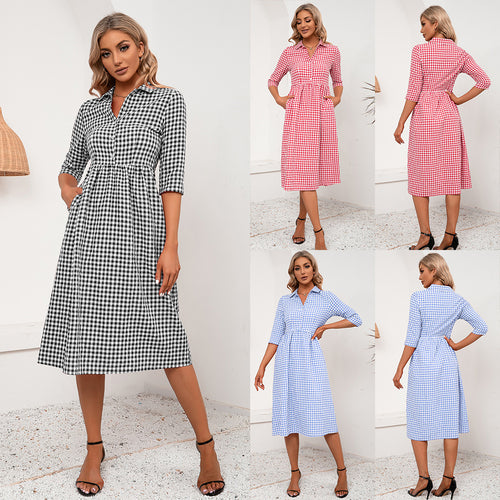 Checkered shirt dress for women Lune London