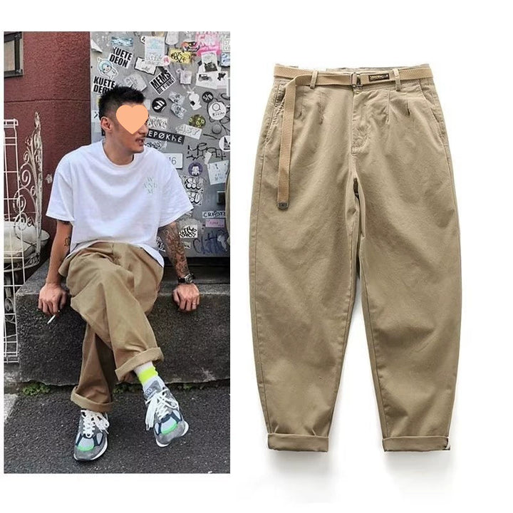 Men's Pleated Trousers Tapered
