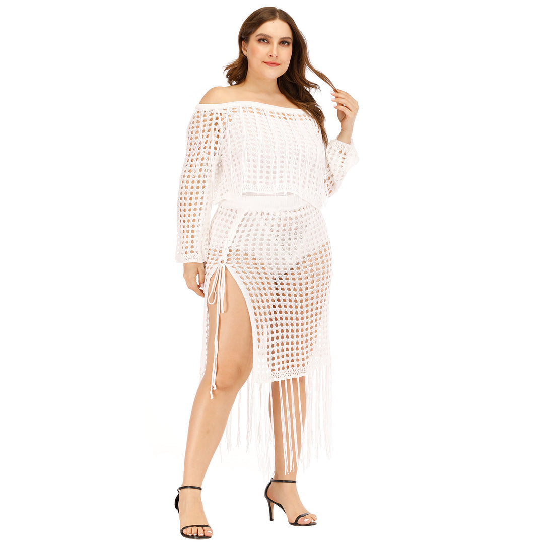 Ladies Crochet Fringe Beach Concealed Set Lune London