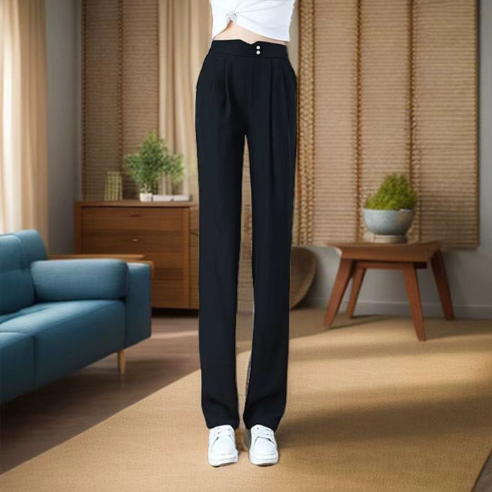Ladies Flowing High-Waisted Pants with Elegant Pleats Chic & Stil