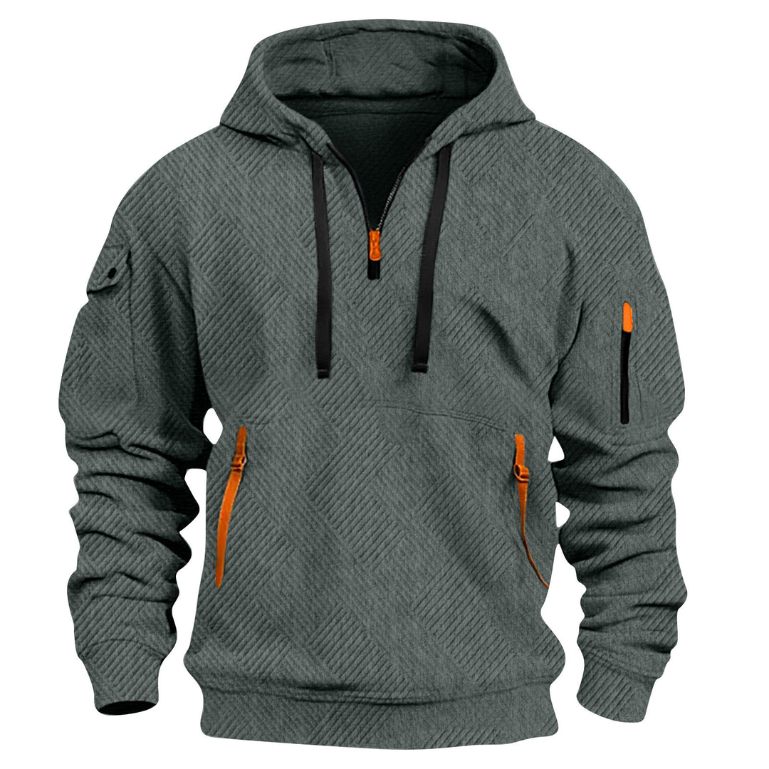 Men's hoodie with practical zip pockets and innovative structured design Lune London