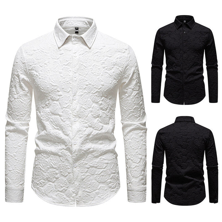 Men's Long Sleeve Shirt with Textured Design Lune London