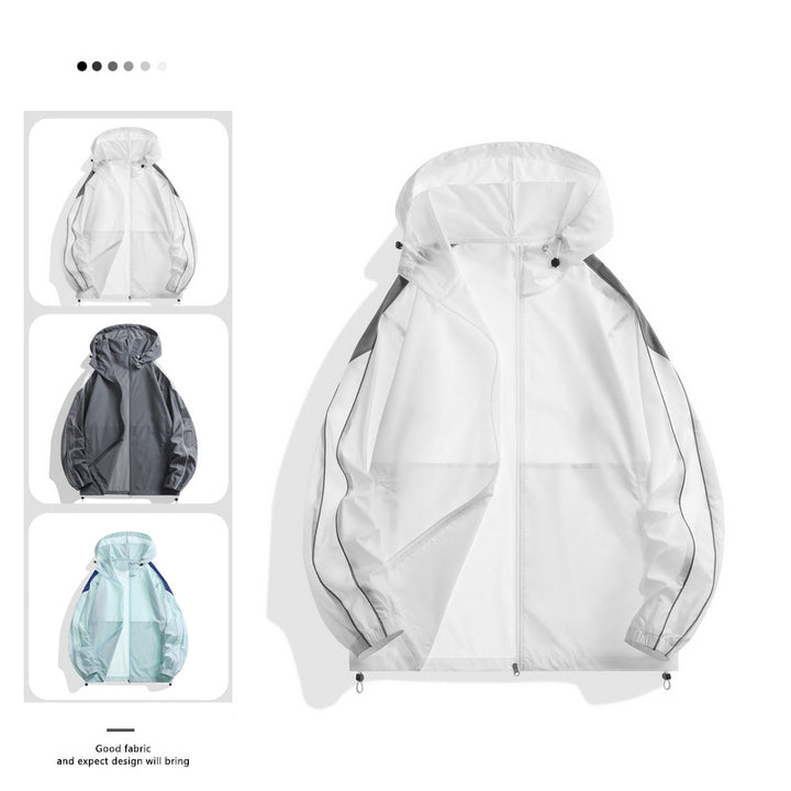 Ladies lightweight windbreaker with adjustable hood and breathable inserts Lune London