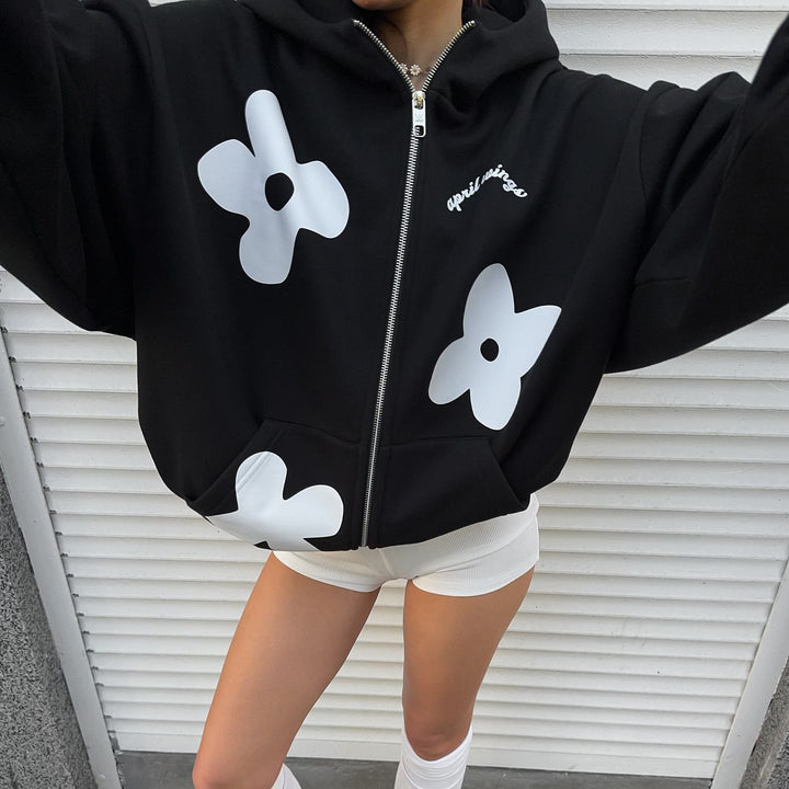 Oversized hoodie for women with creative floral patterns Lune London