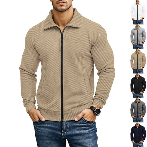Men's knit jacket with structured design and sporty collar Lune London