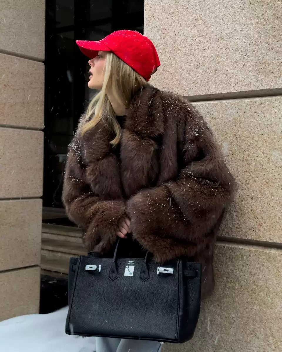Oversized fur coat for women Lune London