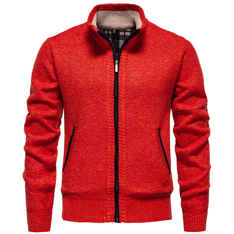 Men's knitted sports jacket with high collar Lune London