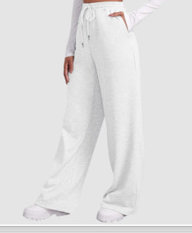Women's casual leisure pants with a wide cut and elastic waistband Chic & Stil