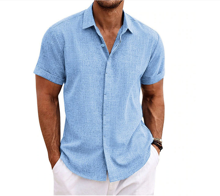 Short sleeve shirt for men in light cotton with pleasant wearing comfort Lune London