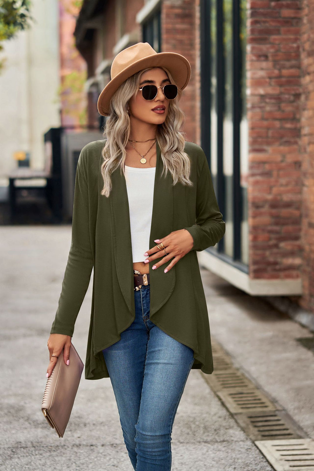 Women's knit jacket with asymmetrical hem and relaxed fit Lune London
